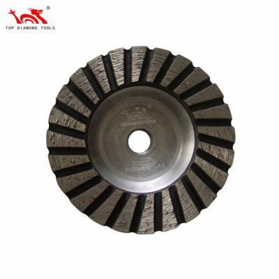 China For Diameter 100mm Turbo Diamond Grinding Cup Wheel With Aluminum Base For Granite Marble Polishing Stone for sale