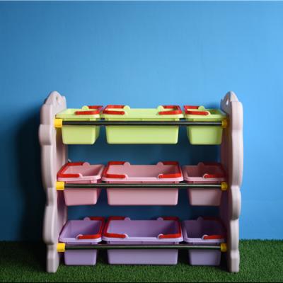 China Environmentally Friendly Plastics Children's Toy Box Home Painted Children's Animal Shelf Bookcase for sale