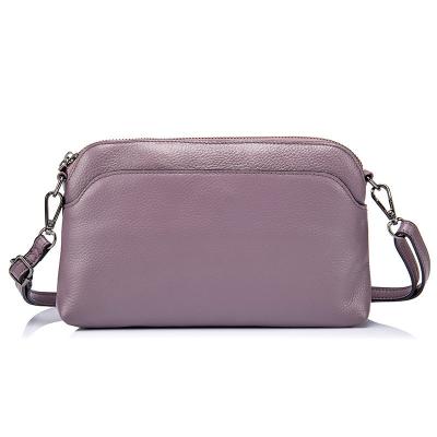 China GENUINE LEATHER Women Body Bag Small Simple Soft Genuine Leather Cross Shoulder Bag for sale