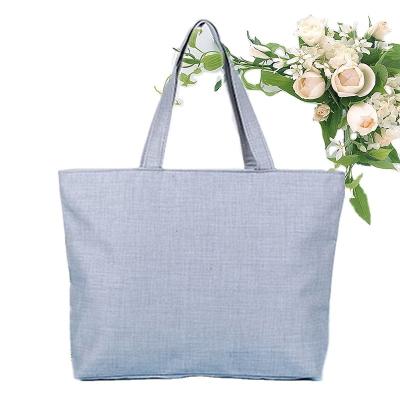 China New Fashion Eco-friendly Color One-shoulder Pure Canvas Portable Female Beach Bag for sale