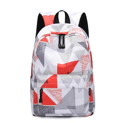 China Waterproof Geometric Pattern Fashion Patchwork Student Schoolbag Computer Backpack for sale