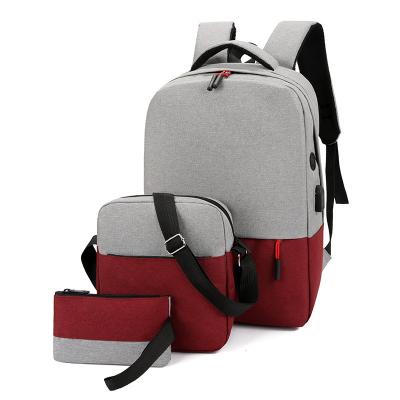 China With USB With USB Backpack Multifunctional Solid Color Three Way Sets Splicing Oxford Cloth Large Capacity Backpack for sale