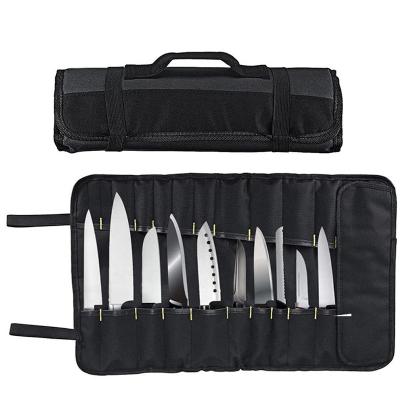 China Large Capacity 2022 22 Pockets Large Waterproof Oxford Fabric Kitchen Chef Knife Storage Roll Tool Bag for sale