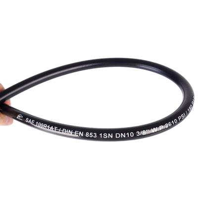 China SAE 100R1& EN853 1SN 3/8'' Smooth Surface Hydraulic Hose Assembly for sale