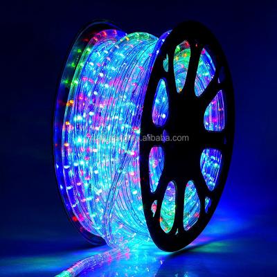 China Indoor and outdoor decoration 100m color change led rope light around 2 wire 11mm led rope light for outdoor decoration for sale