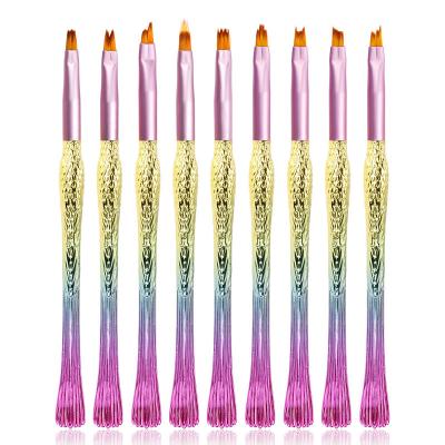 China Master Nail Art Painting Brush Set Newest Beautiful Mermaid Nail Petal Handle Nail Gel Drawing Flower Set for sale