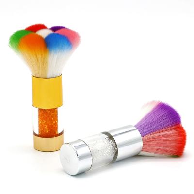 China Wholesale Acrylic Nylon Kabuki Hair Kabuki Brush Nail Art Yunya Glitter Metal Handle Kabuki Make Up Sweep Nail Dusting Brush for sale