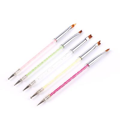 China Hot Popular NAIL Pearl Handle Double Sided Nail Dotting Pen Nail Art Painting Petal Shape Brush Set for sale