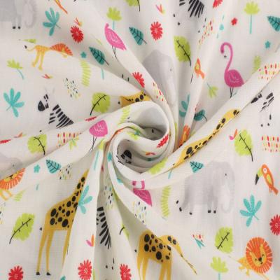 China Shrink-Resistant Woven Double Gauze Printed 100% Cotton Muslin Double Gauze Fabric For Dress for sale