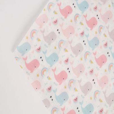 China Customized Double Cotton Printed Muslin Baby Gauze Fabric Cotton Muslin Shrink-Resistant Fabric For Baby for sale