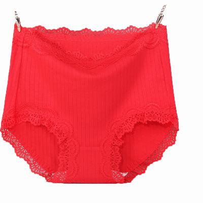 China Breathable Lace Edge Women Underwear Panties Cotton Briefs Plus Size Underwear For Ladies for sale