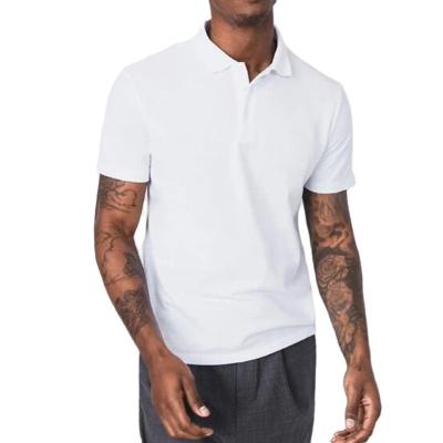 China High Quality Plain Anti-Wrinkle Shirt Men's Polo White T-Shirt With Buttonst for sale