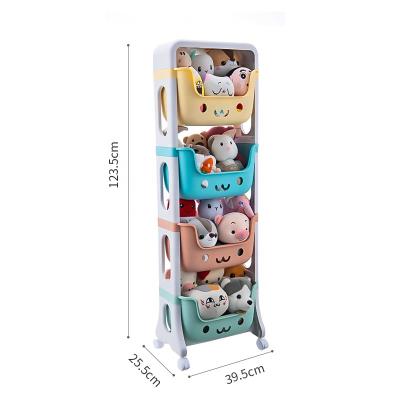 China The plastic children's toy storage rack can be stored in multiple layers with the cover for sale