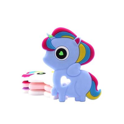 China Latex Baby Silicone Cartoon Unicorn Pony Tooth Free Glue for sale