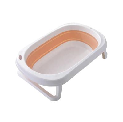 China Simple cartoon style plastic easy foldable cheap baby folding bathtub, fashionable baby bathtub for sale