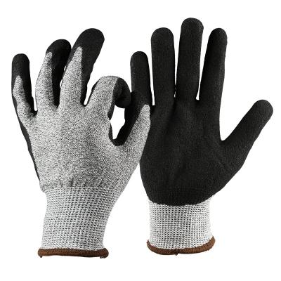 China Cut Level 5 Food Grade CE EN 388 Level 5 Protection HPPE Fiberglass Nitrile Work Gloves Safety Cut Resistant Gloves For Kitchen for sale