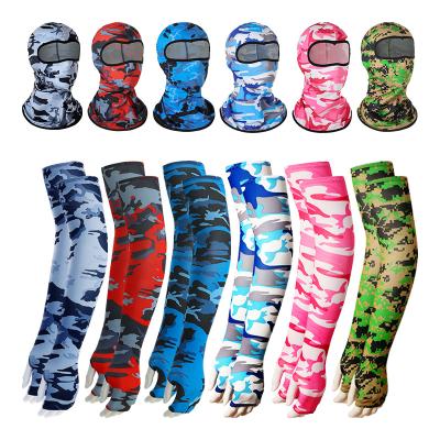 China Breathable Unisex UV Silk Tactical Camouflage Protective Summer Men Women Cycling Arm Sleeves Face Cover Balaclava for sale