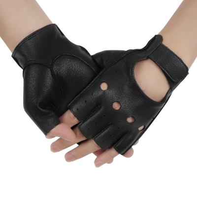 China Women and Men Coolest Half Finger Training Fingerless Leather Gloves for sale