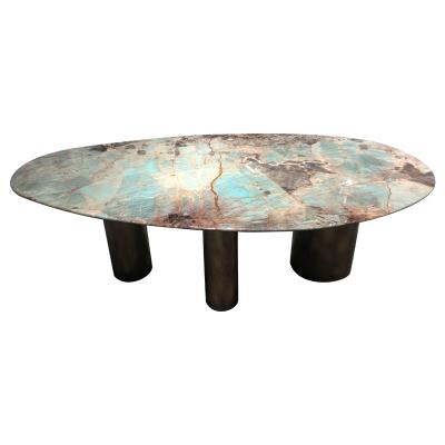 China Modern New Style Banquet Restaurant Leisure Dessert Table Marble Hot Selling Dining Top Dining Table for sale