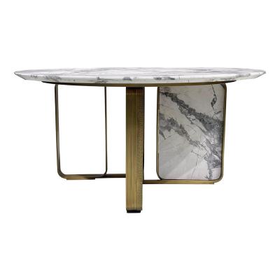 China Factory Selling Modern Modern Marble Frame Dining Table Dining Table Stainless Steel Restaurant Light Luxury Minimalist Customized for sale