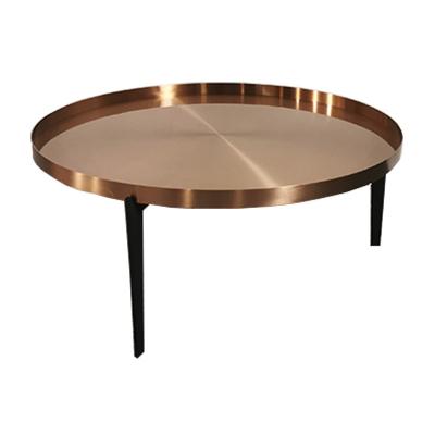 China Modern High Quality Round Rose Gold End Stainless Steel Metal Coffee Table Frame Tea Table Living Room Furniture Customized for sale