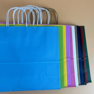 China Large Recyclable Blue Paper Gift Bag With Handel For Shopping And Box And Clothes Size 41mm*13mm*31mm for sale