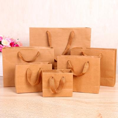 China Recyclable Kraft Paper Bag Custom Printing With Logo Handle Brown Paper Bag for sale