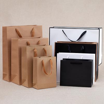 China Recyclable in Stock Wholesale Thickened Custom Gift Kraft Paper Bags Clothing Packaging Bags Buying Kraft Paper Bag Manufacturers for sale