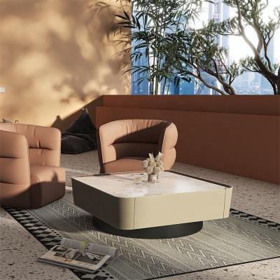 China Scratch resistant natural stone top coffee table living room furniture modern luxury coffee table for sale