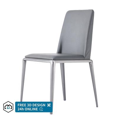 China Modern Luxury Modern Dining Chairs Fabric Chair Metal Wood Dining Table Chairs Extendable Gray White Leather for sale