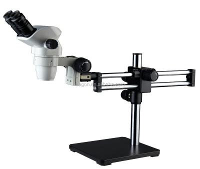 China industry & hospital & Education Ball Bearing Boom Microscope 6.7x-45x Zoom Stereo Microscope for sale