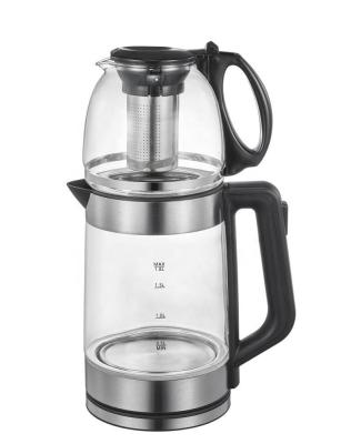 China 360 degree rotation base the newly designed electric glass kettle with the filter screen can be separated from the mother pot for sale