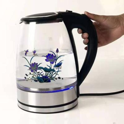 China 360 Degree Water Heater Glass Teapot Kitchen Appliances 1.8L/220V Base Rotation Electric Glass Kettle for sale