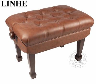 China High quality artist concert piano single seated single piano stools soild wooden legs leather luxury cushion adjustable chair for professional for sale