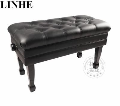 China Double Seated Double Height Adjustable Button Storage Seat Piano Bench Stool Luxury Chair for sale