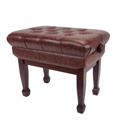 China Concert Grand Piano Walnut Height Bench Stool Single Seated Luxury Genuine Leather Adjustable Chair for sale