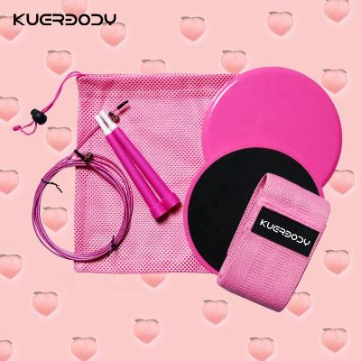 China OEM Yoga Exercise KUER Bandas De Resistencia Pink Set Resistance Bands Resistance Bands Wholesale Set for sale