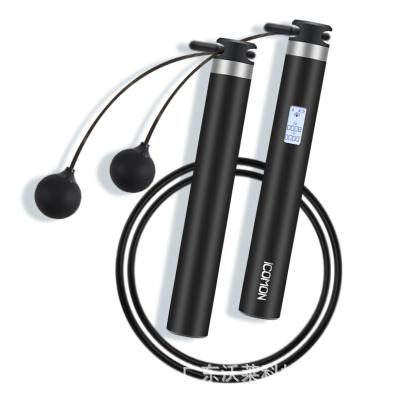 China 2020 New Design PVC Kuer 2020 Black LCD Backlight Smartapp Jump Rope With App Digital USB Exercise Free Charging Home Jump Rope for sale