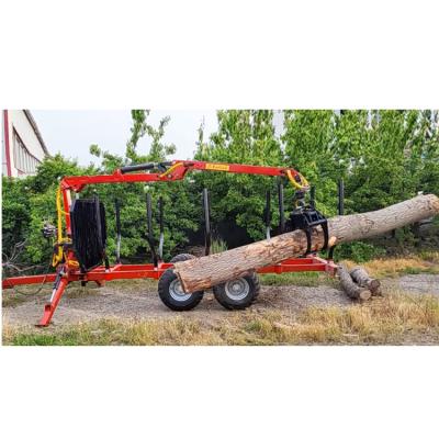 China Factory Canada Forestry Machine 4.2-7m Hydraulic Grapple Wooden Log ATV Timber Trailer With Crane Trailer for sale