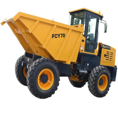 China Professional mini orugas for mining works small tipper wheel 7.0ton site dumper with low price 4 - 6L for sale