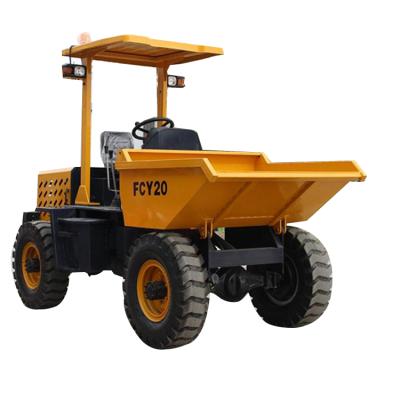 China Construction Material Shops For Sale Four Wheel Drive Rear Axle Gearbox 2t 1.2M3 Hydraulic Mini Dumper Excavator Factory Direct for sale