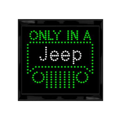 China Advertising Best Selling Jeep LED Sign Board With Animation On-Off Switch With Chain Kit for sale