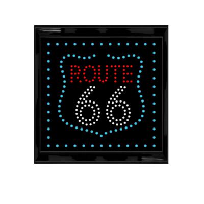 China Best Selling Advertising ROUTE 66 LED Sign Board With Animation On-Off Switch With Chain Kit for sale