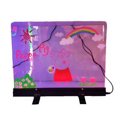 China Advertising Best Selling LED Desktop Message Board , 23*30cm Illuminated Erasable Menu Sign Board for sale