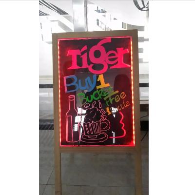 China Advertising Best Selling 50*70cm Wooden Led Menu Writing Board And Kids Erasable Writing Board for sale