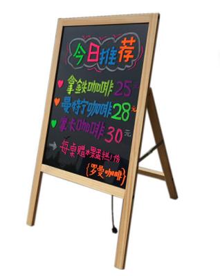 China Hot Tempered Glass Express Advertising Wooden Led Writing Board , Led Advertising Signs For Advertising With Remote Control And Marker Pen for sale