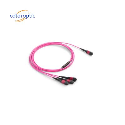 Cina MTP / MPO Multimode Single Mode Fiber Patch Cable 40G / 100G Compatibile con OM3 / OM4 in vendita