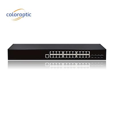 中国 レイヤ2 インテリジェント POE イーサネット スイッチ 24 ポート 10/100/1000M 4GE SFP ポート 販売のため