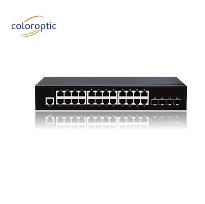 中国 3層24ポートコアネットワークスイッチ 10/100/1000M 4*GE SFP イーサネット アップリンク 販売のため