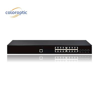 China IEEE802.3 Capa 2 POE Switch 16 4GE Puertos SFP 10/100/1000M 1 Consola Auto MDI/MDIX en venta